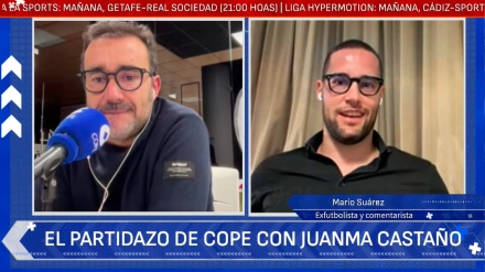 Juanma Castaño charla con Mario Suárez en El Partidazo de COPE