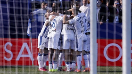 Los jugadores del Leganés celebran uno de los goles ante el Valladolid