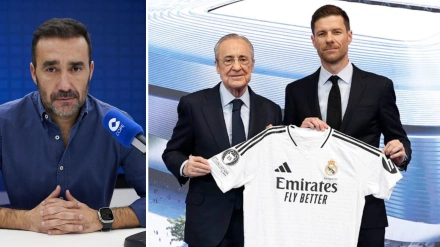 Juanma Castaño, Xabi Alonso y Florentino Pérez