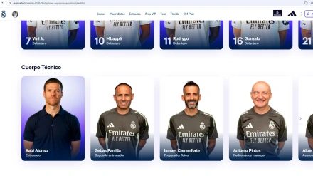 Xabi Alonso, en la web del Real Madrid