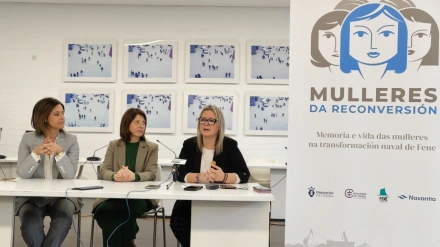 Carla Chawla, Sol Agra y Sandra Permuy durante la presentación este viernes