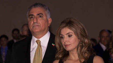 G0YWB2 New York, NY USA - May 5, 2016: Reza Pahlavi & Yasmine Pahlavi attend 4th annual champions of Jewish values international awards gala at Marriott Marquis Times Square