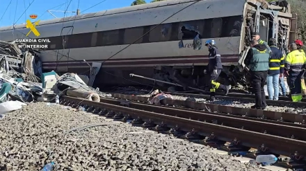 Estado en el que ha quedado el tren Alvia, uno de los dos accidentados de Adamuz, Córdoba