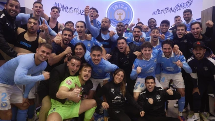 Vestuario de la UD Ibiza el domingo pasado