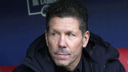 Diego Pablo Simeone, entrenador del Atlético, durante el partido ante el Mallorca
