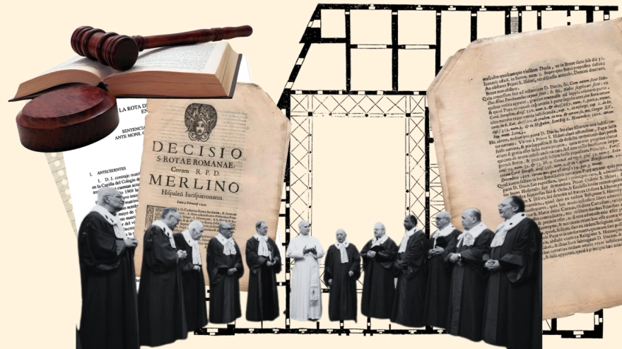 El Papa junto a los miembros del tribunal Apostólico de la Rota