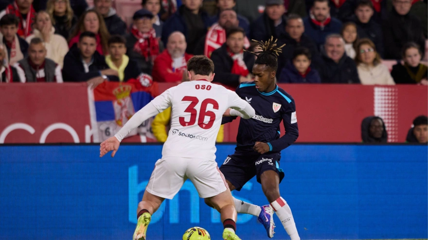 Spanish La Liga EA Sports soccer match Sevilla vs Athletic Club at Ramon Sanchez Pizjuan stadium in Sevilla, Spain. 24 January 2026900/Cordon Press