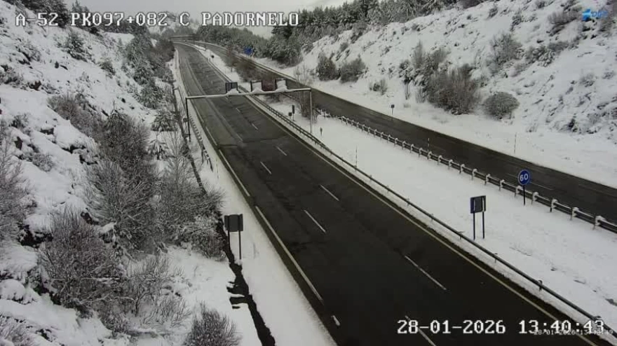 Estado de la A-52 en Sanabria durante este miércoles