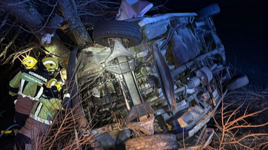 Intervención del SEPEI de la Diputación de Cáceres en el accidente de tráfico en Valencia de Alcántara