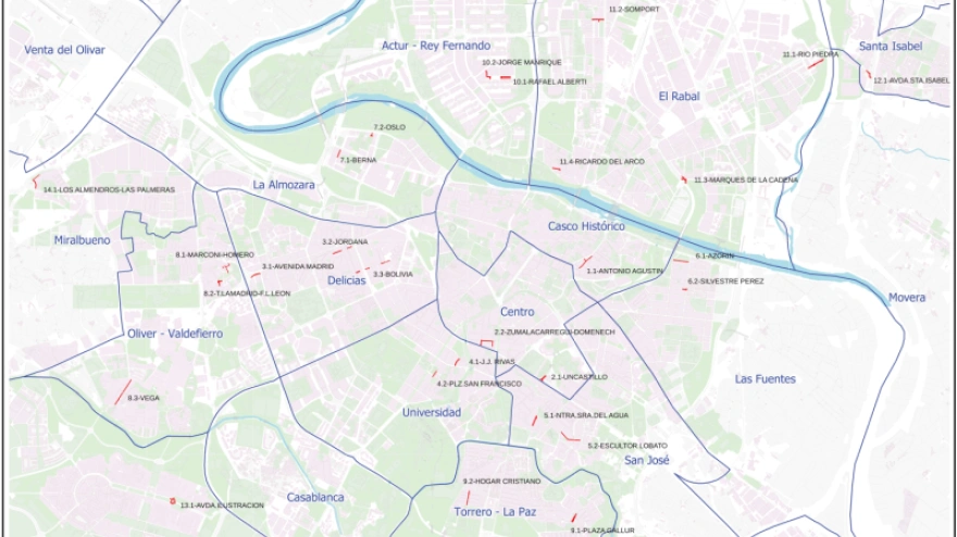 Éste es el mapa de la Operación Asfalto 2026 en Zaragoza