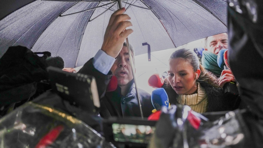 El ex secretario de Organización del PSOE Santos Cerdán, a su llegada a los juzgados de Plaza de Castilla