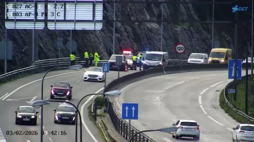 Accidente en la AP9, dirección A Coruña