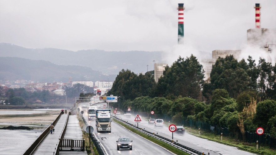 Una autovía durante la borrasca