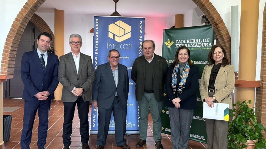 05/02/2026 Caja Rural de Extremadura y Pymecon renuevan su colaboración.Caja Rural de Extremadura y la Federación Regional de la PYME de Construcción y Afines de Extremadura (Pymecon) han firmado un convenio con el objetivo de reforzar la colaboración entre ambas entidades.ECONOMIA ESPAÑA EUROPA EXTREMADURACAJA RURAL DE EXTREMADURA