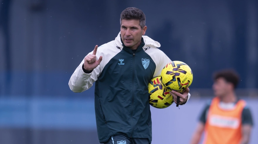 Funes en un entrenamiento en el Anexo de La Rosaleda.