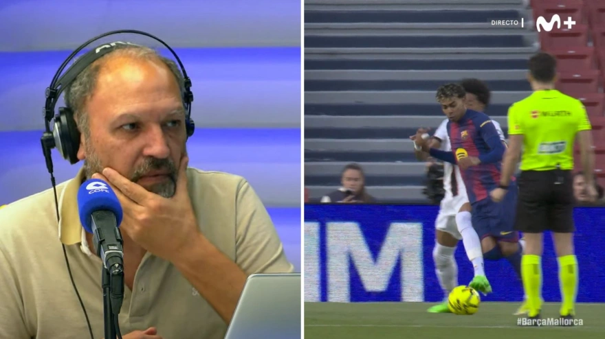 Pedro Martín analiza el posible penalti de Mojica a Lamine Yamal.