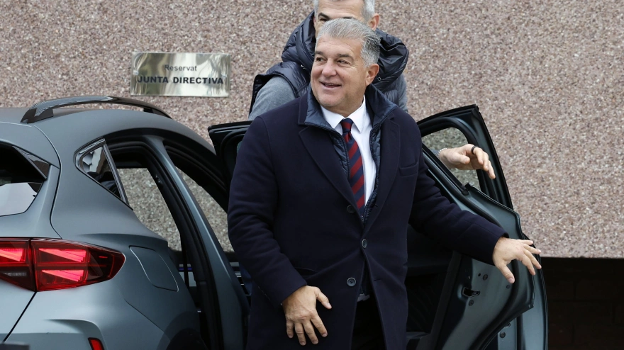 Joan Laporta, a su llegada a las oficinas del Barcelona