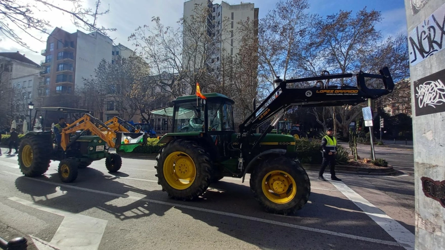 Tractores en el centro de la ciudad en una protesta similar hace dos años