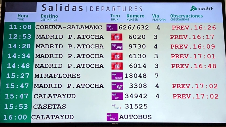 Retrasos de trenes este jueves 12 de febrero en la Estación Delicias