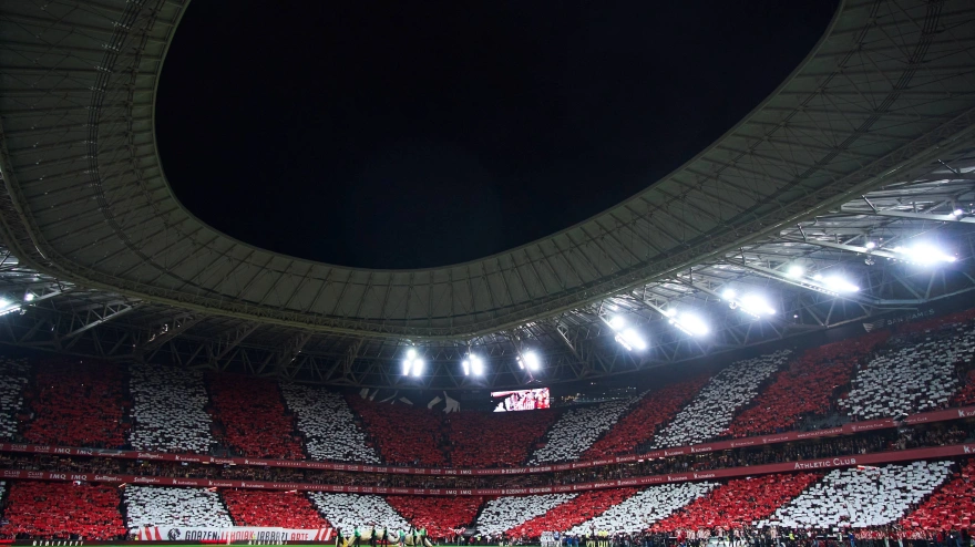 Mosaico en San Mamés antes del Athletic - Real Sociedad de la Copa del Rey