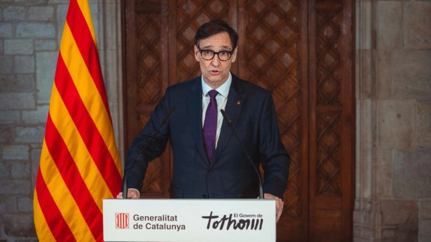 Salvador Illa en comparecencia matinal en su regreso al despacho de presidente de la Generalitat