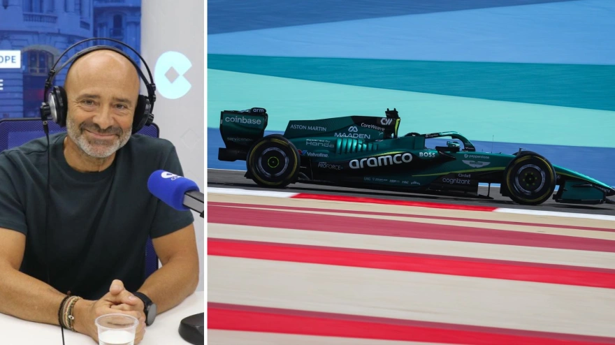 Antonio Lobato y el AMR26 de Fernando Alonso