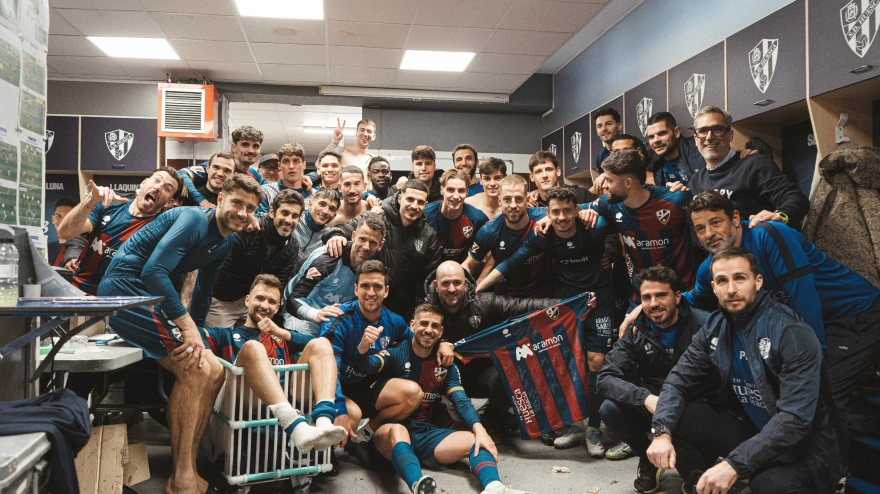 Imagen del vestuario del Huesca