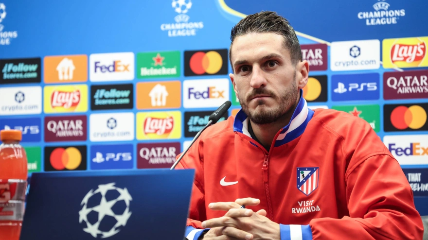 February 17, 2026, Brugge, Belgium: Atletico Madrid's Koke pictured during a press conference of Spanish soccer team Atletico Madrid, in Brugge, on Tuesday 17 February 2026. Tomorrow, they will play against Belgian team Club Brugge, a first leg game in the Knockout phase play-offs of the UEFA Champions League tournament. (Credit Image: © Bruno Fahy/Belga via ZUMA Press)