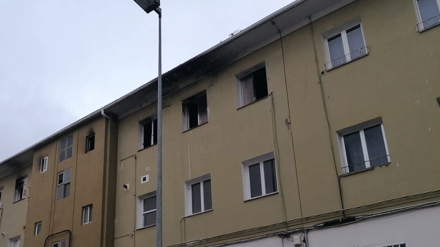 Vivienda en la que se declaró el fuego