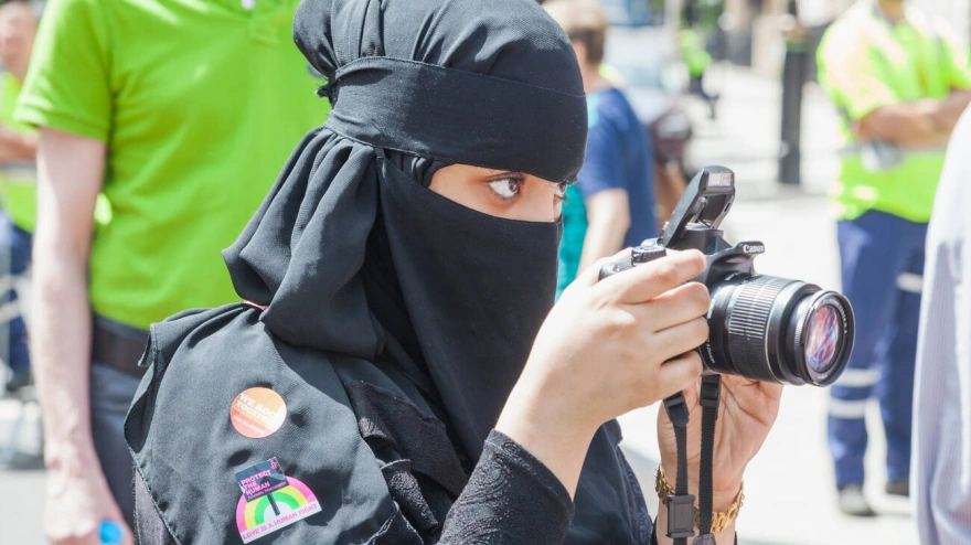 DJBNNC DJBNNC England, London, The Annual Gay Pride Parade, Girl Dressed in Burka