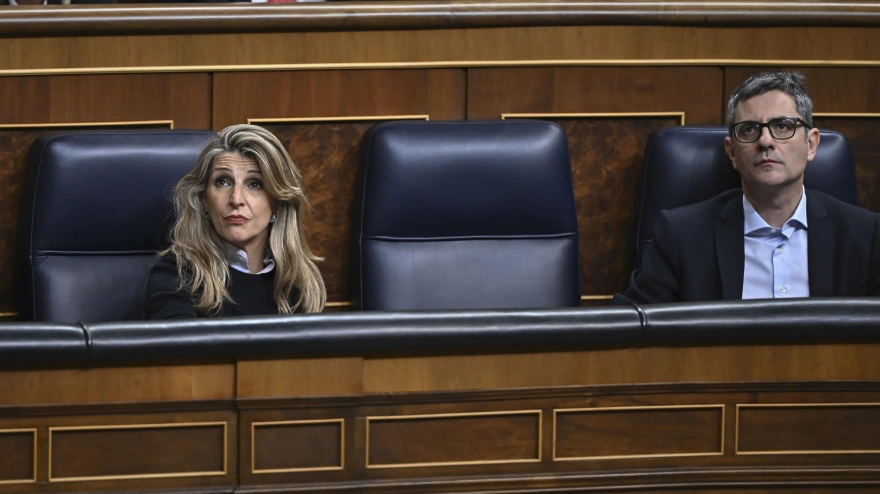 El ministro de la Presidencia, Justicia y Relaciones con las Cortes, Félix Bolaños, y la ministra de Trabajo y Economía Social y vicepresidenta segunda, Yolanda Díaz