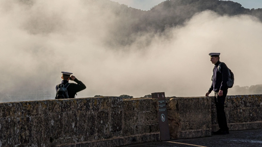 Fotografía recurso en Palma de Mallorca con una densa niebla