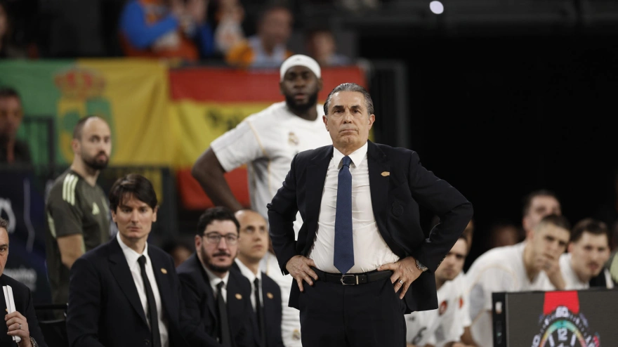 Sergio Scariolo durante el Real Madrid - Baskonia, final de la Copa del Rey de baloncesto