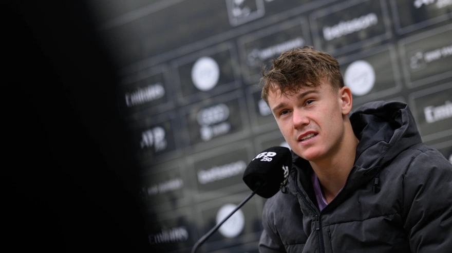 Holger Rune, en una atención a los medios