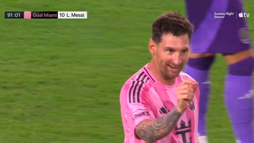 El gesto de Leo Messi hacia los suplentes del Orlando City tras su gol de falta