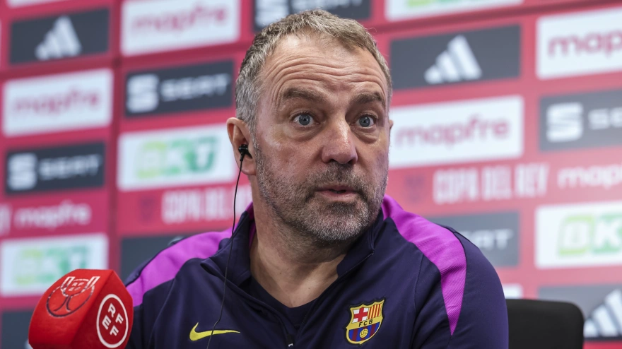 Hansi Flick, en rueda de prensa