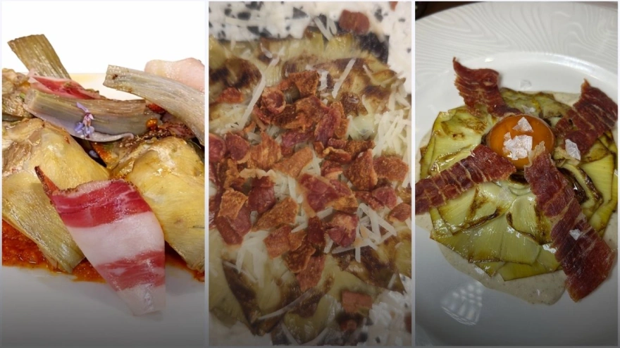 Diferentes platos elaborados con alcachofa