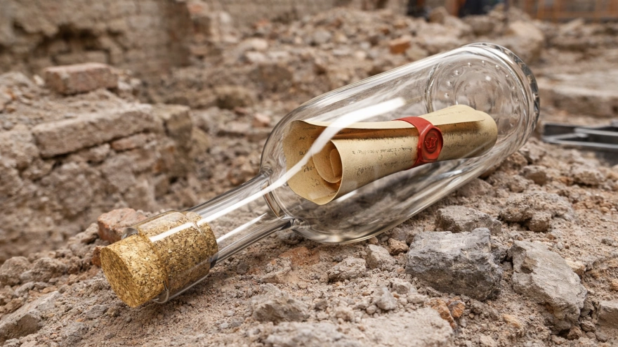 Hallan un mensaje centenario dentro de una botella