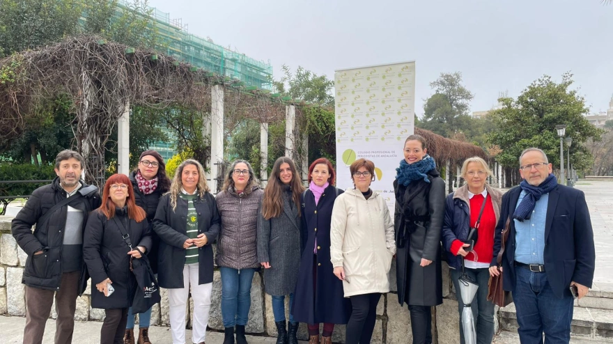 Periodistas jiennenses durante la lectura del manifiesto