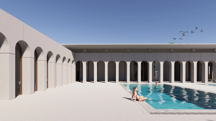 Recreación de la piscina