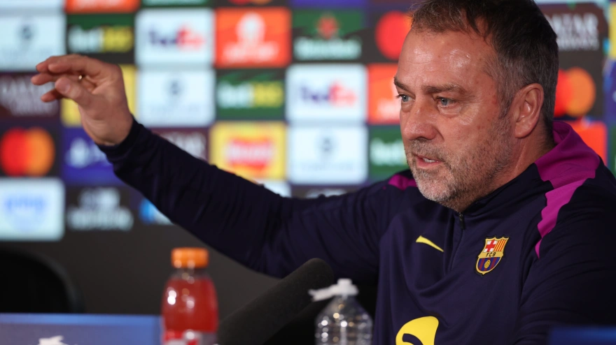 Hansi Flick, en rueda de prensa