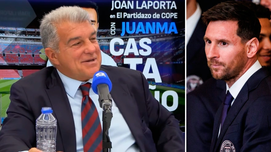Joan Laporta y Leo Messi