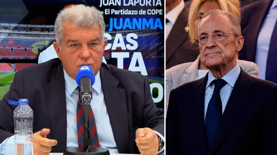 Joan Laporta, en El Partidazo de COPE, y Florentino Pérez