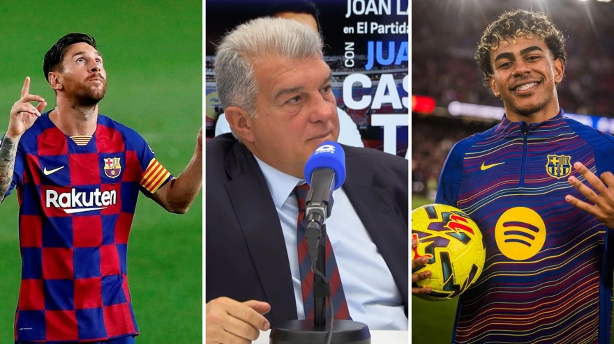 Messi, Laporta y Lamine Yamal