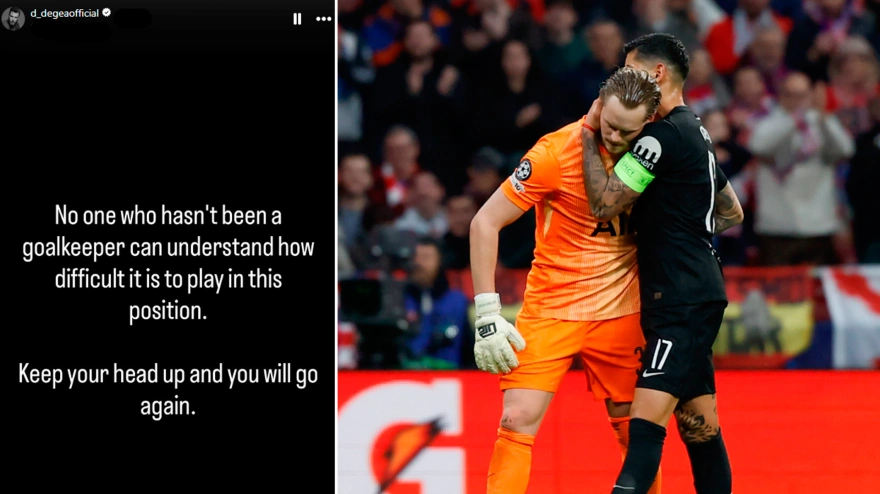 Mensaje de apoyo de David de Gea al portero del Tottenham, Kinsky