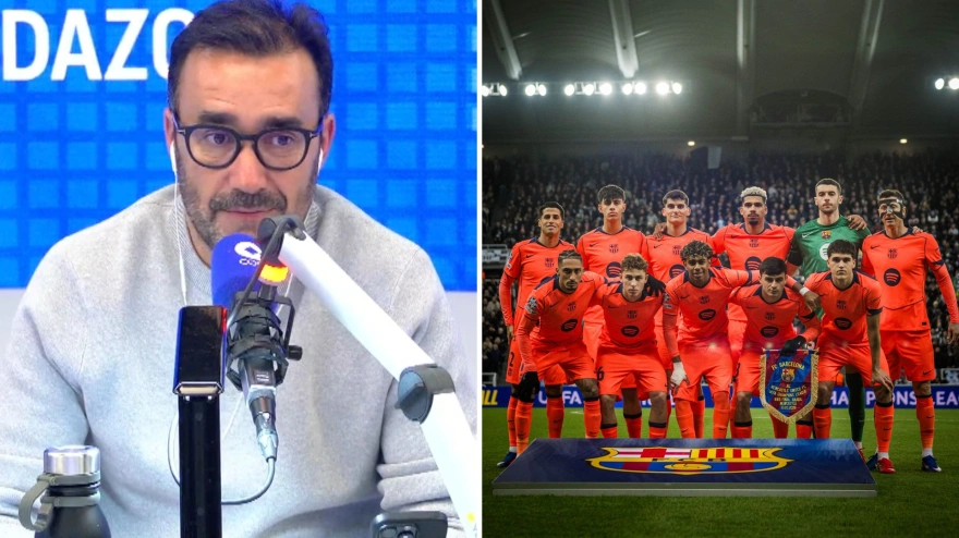 Juanma Castaño y el once del Barça contra el Newcastle