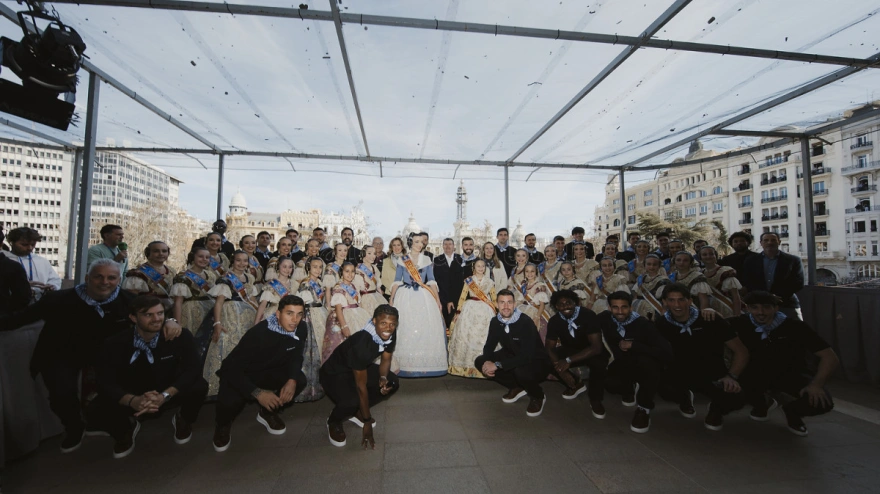 El Valencia CF, en la mascletà de este 12 de marzo