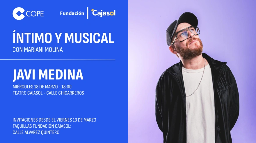 Cartel oficial del ciclo 'Íntimo y Musical' con Javi Medina