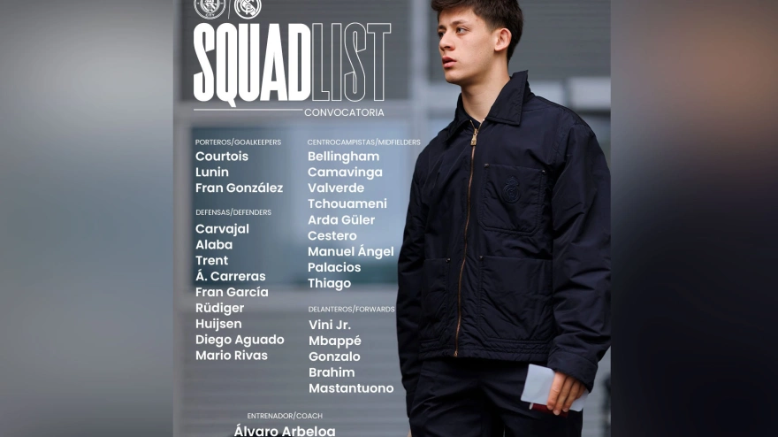 Convocatoria del Real Madrid para visitar al City