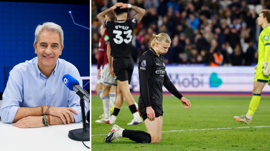 Manolo Lama y los jugadores del City